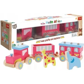 Trefl Трофей: Дървена играчка - Влак Здравей, Африка (61695)