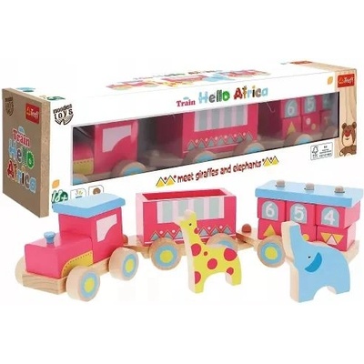 Trefl Трофей: Дървена играчка - Влак Здравей, Африка (61695)