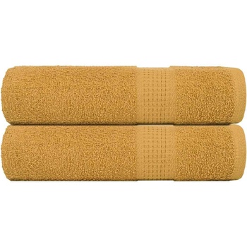 vidaXL Кърпи за баня 2 бр златисти 100x150 см 360 gsm 100% памук (136812)