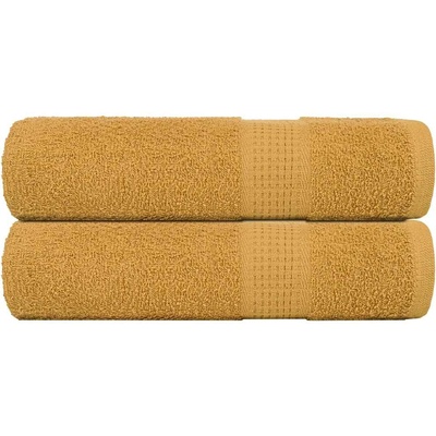 vidaXL Кърпи за баня FROGN 2 бр. Златни 100x150 см 360 г/м2 (136812)