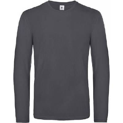 B&C Teplejší tričko BC s dlouhým rukávem tmavá šedá