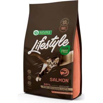 Nature's Protection LS Grain Free Salmon Kitten - Пълноценна храна без зърно за подрастващи котки до 1 год. /3 разфасовки