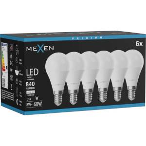 Mexen Nova 6x LED крушка E14, G45, 8W, Неутрална - 4000K, 840 lm - L101-E14-0840-01x06 (L101-E14-0840-01x06)
