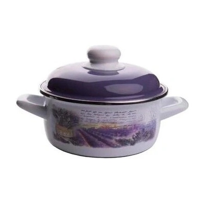 Metalac Levandule, smaltovaný kastrol s poklicí 24 cm, 4,75 l