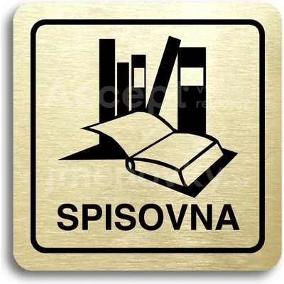 ACCEPT Piktogram spisovna - zlatá tabulka - černý tisk