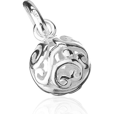 Šperky eshop Stříbrný přívěsek 925 kulička s ornamenty X11.04
