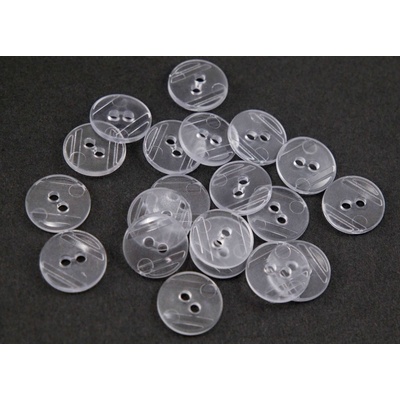 Dierkový gombík - transparentný - priemer 1,5 cm