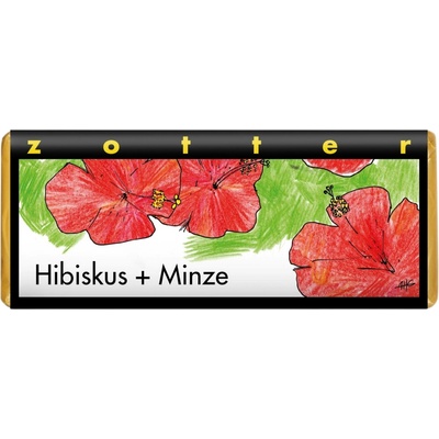 Zotter Bio plněná hořká Ibišek a máta 70 g