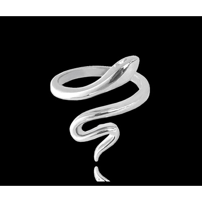 Minet Stříbrný prsten Snake s bílými zirkony JMAN0219SR60