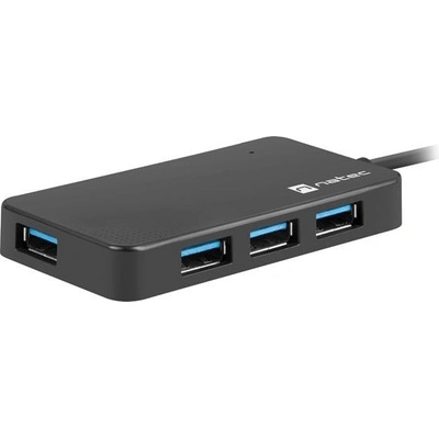 NATEC usb 3.0 хъб копринена буба 4-порта черен usb-c (5901969417180)