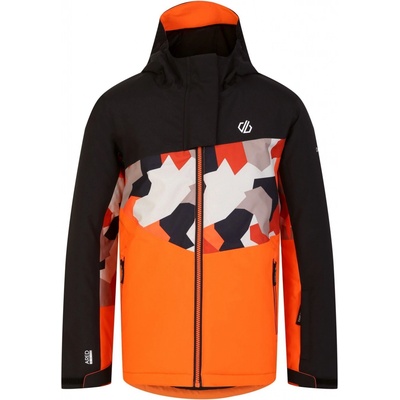 DARE 2B Dětská lyžařská bunda Glee II Geo Camo ORANŽOVÁ|ČERNÁ