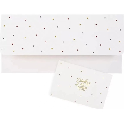 Obálka papír Dárek od srdce 22x11 cm