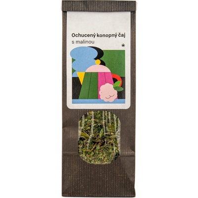 WeedShop Ochucený konopný čaj s malinou 40 g