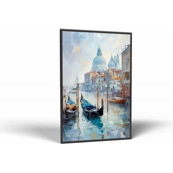 Destinácie Pokojné Benátky | Obraz Vintessia v ráme Rozmery obdĺžnik: 40x60, Rám: Čierny matný-alu