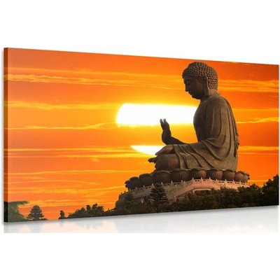 Obraz socha Budhu při západu slunce - 30x20