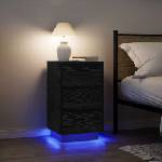 vidaXL Нощно шкафче с LED осветление черно 38x34x65 cm (861302)