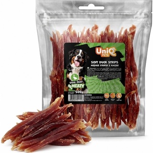 Uniq Pets Dog Snacks Meaty Soft Duck Strips меки патешки ленти за кучета, 500 г