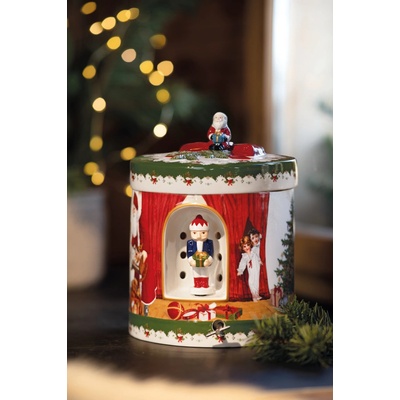 Villeroy & Boch Christmas Toys hracia skrinka svietnik Santa s darčekmi 16x16x21,5 cm