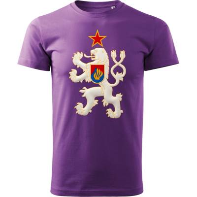 Maverprint Retro tričko Československo štátny znak ČSSR Fialová