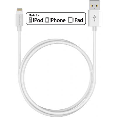 TeckNet P301 Apple MFi Certified Lightning to USB Cable 3m. - изключително здрав и качествен Lightning кабел за iPhone, iPad, iPod с Lightning (3 метра) (бял)