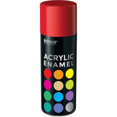 Biodur Akrylový email ve spreji - ohnivá červená 400 ml/RAL 3020