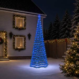 vidaXL LED коледна елха с гирлянди и шиш EKENAS 400 см (42056559)