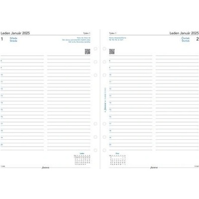 Filofax Kalendář 2025 A5, den/1 strana, linky, ČJ + SJ – Zboží Živě