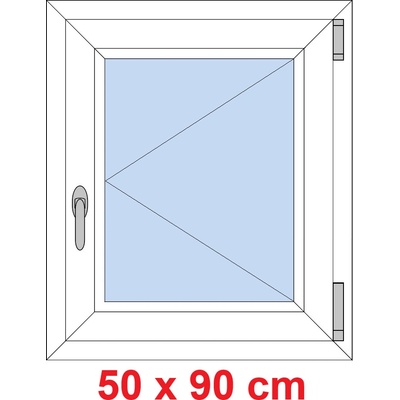 Soft Plastové okno 500 x 900 mm otevíravé Bílá