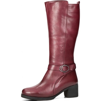 Robel dámské kožené kozačky na zip bordó – Hledejceny.cz