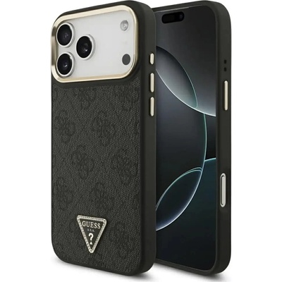 GUESS 4G Triangle Logo MagSafe Case за iPhone 17 Pro Max - черен и златен (3666339520984)