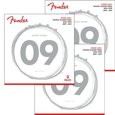 Fender 250L Elecric Guitar Strings 9-42 3 pack