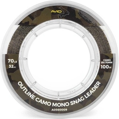 Avid Carp Outline Camo Mono Snag Leader 100 m 0,6 mm 25 kg