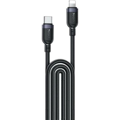 Yesido CA193 opletený nabíjecí a datový USB-C na Lightning 3m černý