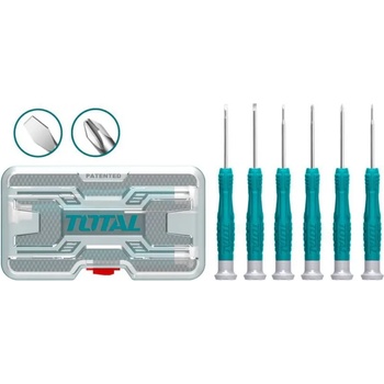 TOTAL Комплект прецизни отвертки ТОТАЛ, sl, ph, 6 части (tl tht250ps0601)