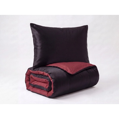 Brotex obliečky Satén UNI DUO čierna/vínová 240x220 70x90
