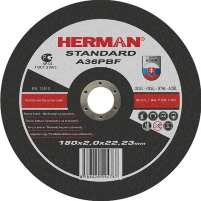 Herman rezný kotúč A46SBF 125 x 1,0 x 22,23 mm 910125011