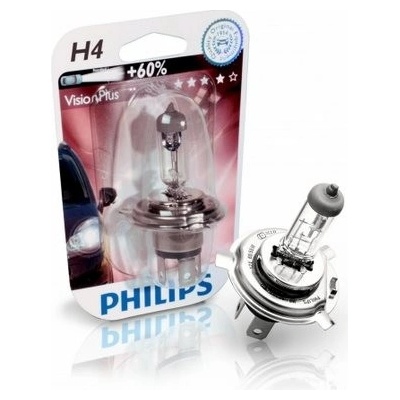 Philips VisonPlus 12V H4 60/55W P43T