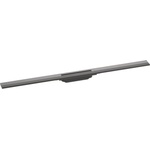 Hansgrohe RainDrain Flex - Линеен душ канал с решетка от неръждаема стомана 1200, за монтаж в помещението, с възможност за скъсяване, матиран черен хром 56047340 (56047340)