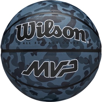 Wilson Гумена баскетболна топка, размер 5, за открито/закрито - wilson mvp camo blue