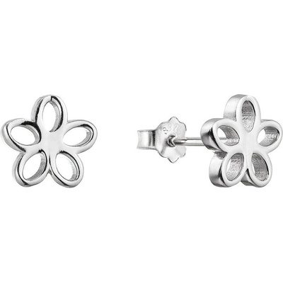 Evolution Group Minimalistické strieborné náušnice kvietky 61032