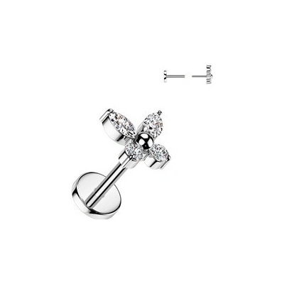 Šperky4U Piercing do brady PUSH IN labreta TITAN TIT1405-C