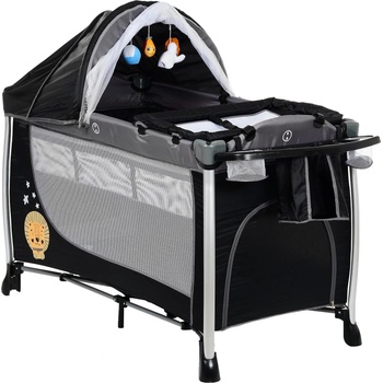 Детска кошара на 2 нива - doris, сива - Черен