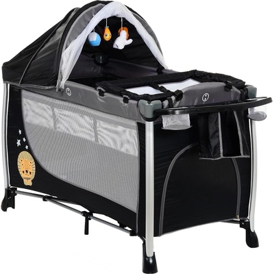 Детска кошара на 2 нива - doris, сива - Черен