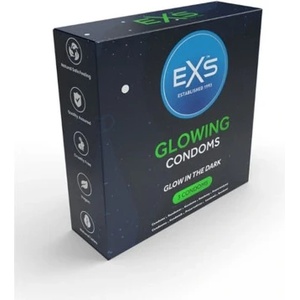 EXS Condoms 9 бр. Светещи в тъмното презервативи EXS Glow in the Dark (3 х 3 бр)