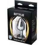 Fantasy by Cottelli Silver Large Butt Plug with White Diamond
