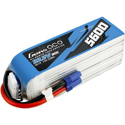 Gens ace Akumulátor 5600mAh 80C 22.2V 6S1P Lipo z konektorom EC5 plug 065511