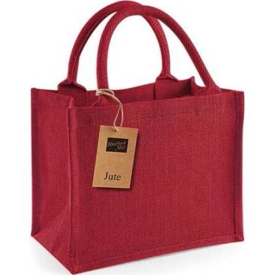 Westford Mill Jutová mini dárková taška WM412 Red 26 x 22 x 14 cm