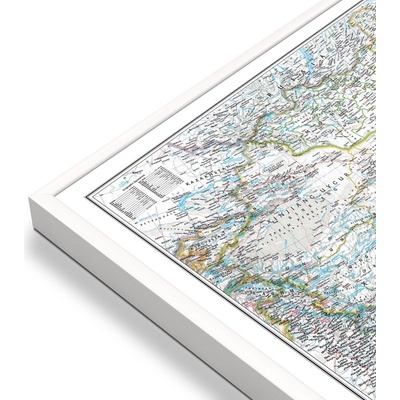 National Geographic Čína - nástěnná mapa Classic 77 x 61 cm Varianta: mapa v hliníkovém rámu, Provedení: bílý rám