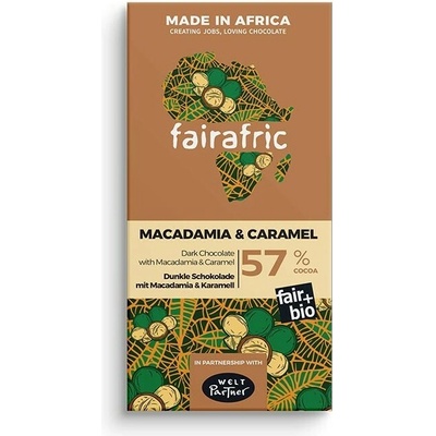 Fairafric Bio hořká s makadamovými ořechy a karamelem vyrobená v Ghaně 80 g
