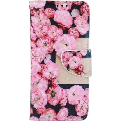 Pouzdro TopQ Xiaomi Redmi Note 11 knížkové Růžové květy 73676